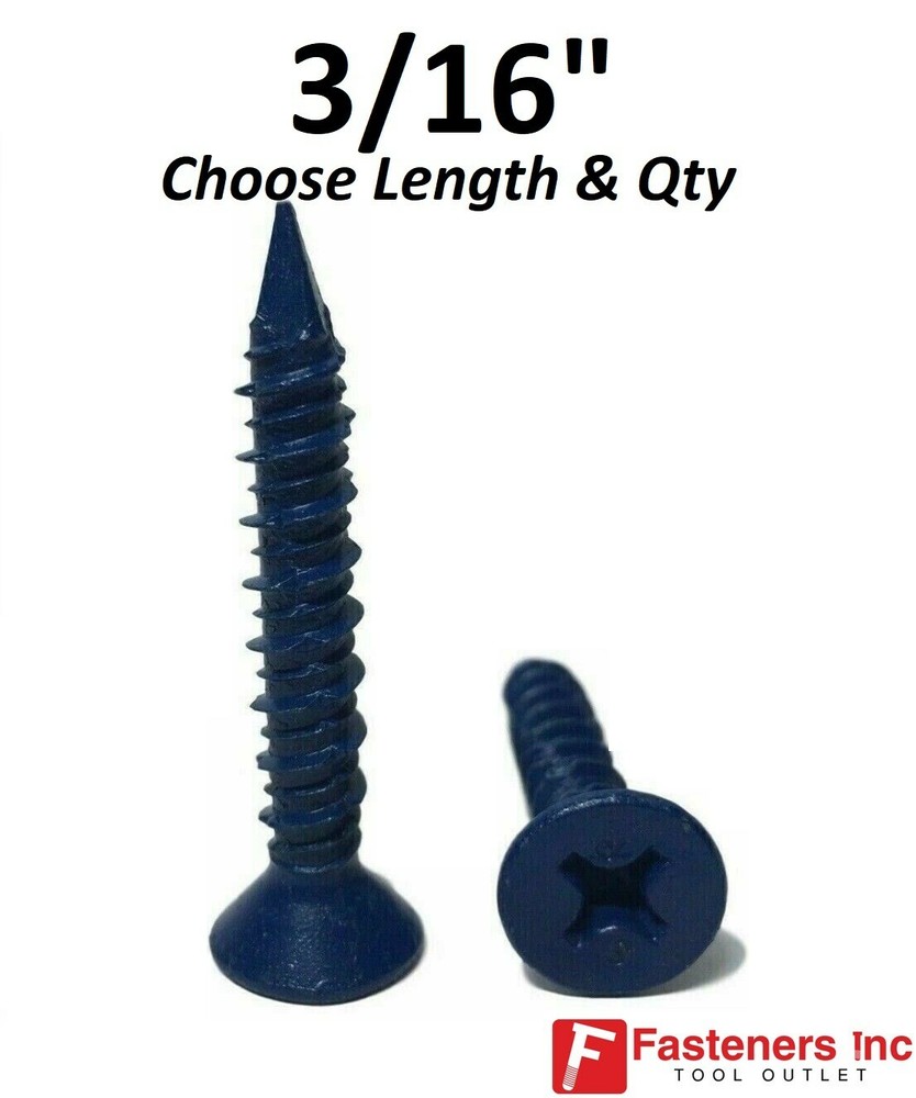 3/16″ Flat Head Concrete Masonry Tapcon Anchor Screw (Choose Length & Qty)