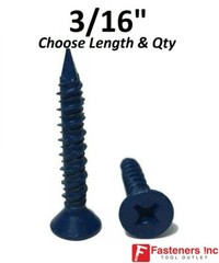 3/16″ Flat Head Concrete Masonry Tapcon Anchor Screw (Choose Length & Qty)