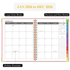 Appointment Book 2026 with Colorful Tabs ,Hardcover Weekly & Monthly Appointment