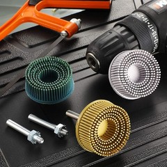 4 pcs Bristle Disc 2″ 50 Grit R-Type Abrasive Brush Coarse Bristle Disc Green