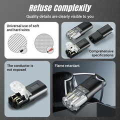 80 PCS Plug-In Quick Wire Connectors Reusable Clamp Terminal Blocks For Cables