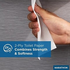 Marathon Jumbo Roll Commercial 2-Ply White Toilet Paper 6 Rolls, 1000 ft./roll