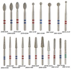 20 Types Zirconia Dental Diamond Burs FG Friction Grip for High Speed Handpiece