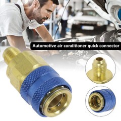 2 Quick Coupler Adapter High Low Side Conversion Kit AC A/C Freon Manifold Gauge