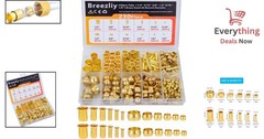 230pc Brass Compression Fittings Assortment Kit Air Water Fuel Line Sleeves Set
