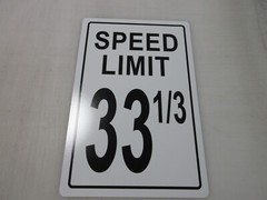 Speed Limit 33 1/3 Metal Sign for Vintage Vinyl Record Album Store Shop DJ 12×18