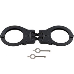 Peerless Model 802C Hinge-Linked Handcuffs & Keys 801P Cuffs, Black Oxide