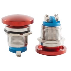 ZEFOXETO 2 Pcs Mushroom Head Push Button Switch, Momentary Waterproof IP65 Me…