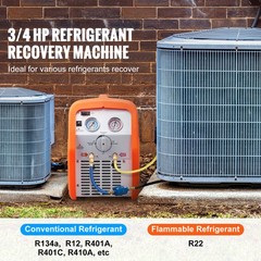 VEVOR Portable 3/4 HP Refrigerant Recovery Machine for Vapor Liquid Refrigerant
