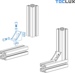 10 Sets Silver 3030 Aluminum Extrusion Corner Bracket Kit – 10pcs Corner Brac…