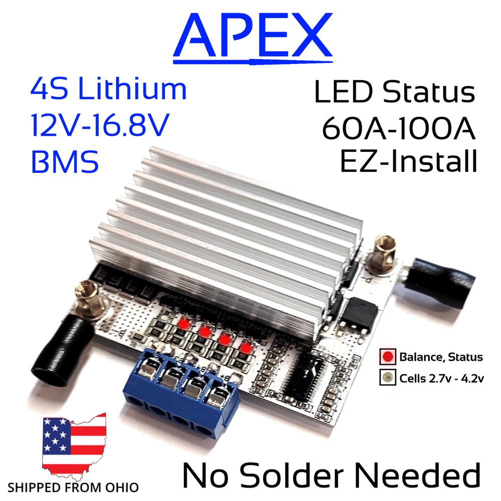 Plug and Play 4S 100A 12v 16.8v Li-ion Lithium BMS Battery Balance