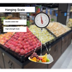 10kg/22lbs Double-sided Supermarkets Dial Hanging Scale Circular Hanging Scale
