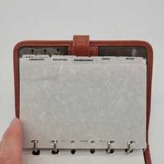 Vintage Filofax Pocket Chester Burnt Orange Leather 4 Ring Pocket Organizer 1993