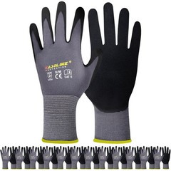 Gasoline Work Gloves Microfoam Nitrile Coated-12 Pairsseamless Knit