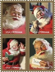 United States Postal Service 2018 Sparkling Holidays Forever Stamps Santa Claus