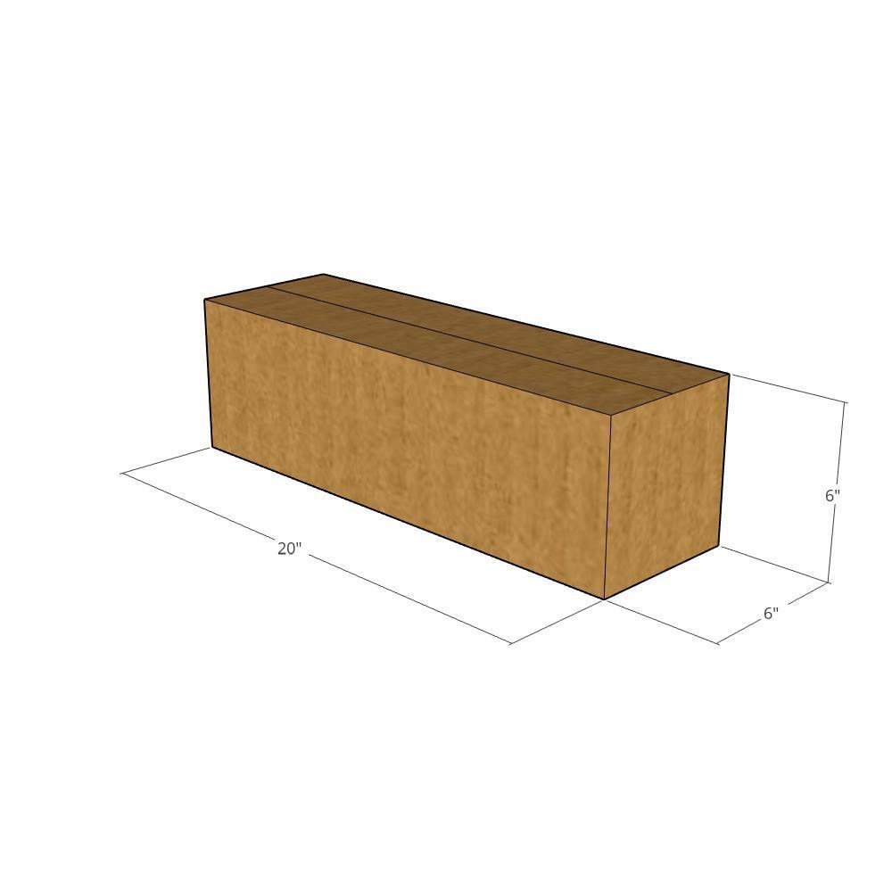 100 20x6x6 Kraft Brown Corrugated Shipping Boxes 32 ECT Single-Wall New
