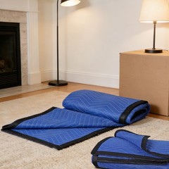 12 Heavy Duty Moving Packing Blankets Ultra Thick Pro 72″x80″ Furniture Pad Blue