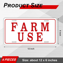 Blulu 4 Pieces Farm Use ID Tag Sign Aluminum Reflective Rust red, white