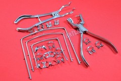 20PCS SET HIGH GRADE RUBBER DAM CLAMPS + FRAMES + PUNCH PLIERS + CLAMP FORCEPS
