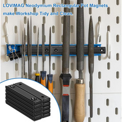 Neodymium Rectangular Pot Magnets 80Lbs, 60X13.5X5Mm Strong Bar Magnets with Cou