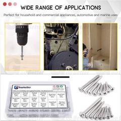 #6 #8 #10 #12 Phillips Self Tapping Screw Set Flat/Pan Head Stainless Screws kit