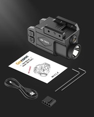 Gmconn 800 Lumen Tactical Flashlight with Green Beam Sight Combo, Gun Black