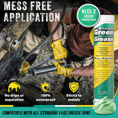 Ultra Heavy Duty Green Grease Tube (14Oz – 1 Pack) – NLGI 2, High Temp, Waterpro