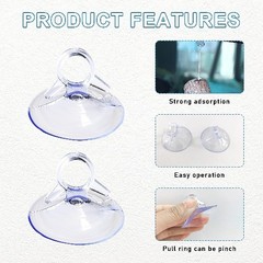 24PCS Car Glas Windshield Sunshade Suction Cups,Pull Ring Dovetail Sucker Hooks