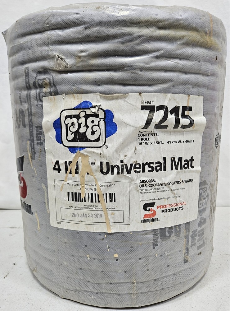 Pig-Mat Roll 14 Gal 16” X 150′ Universal Gray Polypropylene – 4 in 1 -Medium Wt