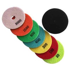 Wet Stone Polishing Set (7pc) #50 100 200 400 800 1500 3000 Grit w Rubber Backer