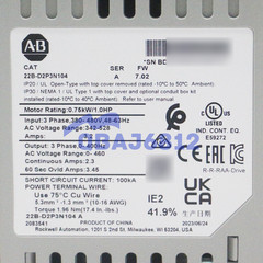 New Allen-Bradley 22B-D2P3N104 PowerFlex 40- 0.75 kW (1 HP) AC Drive 3PH