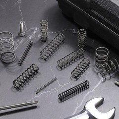 uxcell 10Pcs Compression Spring, 10mm OD, 0.6mm x x 50mm, Silver