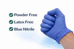 Cuff First Nitrile Exam Gloves 125 Ct Blue Latex-Free Powder-Free