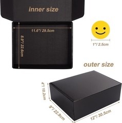 Black Corrugated Cardboard Boxes 20-Pack