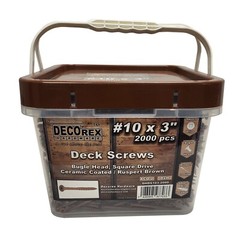 #10 x 3″ Deck Screws | Square Drive | Bugle Head | Brown Ruspert | 2000pcs
