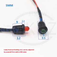 Pre-Wired LEDs 3mm/5mm/8mm/10mm With Holder Wire Light Emitter Pre-Wired Cable