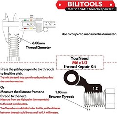 BILITOOLS M5x0.8 Thread Repair Kit, HSS Drill Helicoil Repair Kit Metric