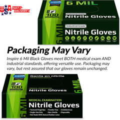 Black Nitrile Gloves HEAVY DUTY 6 Mil Nitrile Chemical Resistant Medical Cooking