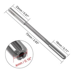 4mm Chucking Reamer HSS H7 6 Straight Flutes Machine Milling Cutter Tool