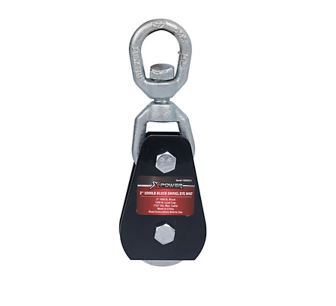 X-Power 1,000 Lb. 2 in. Block Swivel Eye Mount Pulley New in Package