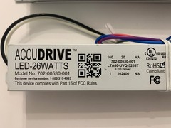 ACCUDRIVE ELECTRONIC LED DRIVERS 26 WATTS Model No. 702-00530-001. LOT OF 4