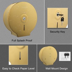 VANNSOO Commercial Jumbo Toilet Paper 9 Inch Roll Paper, Gold