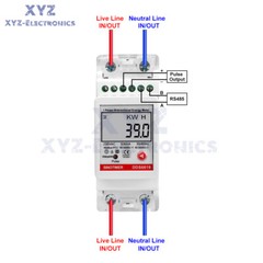 DIN-Rail Multifunction Single-Phase Bidirectional Energy Meter 2P RS485 Modbus