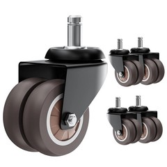 2 Inch Office Chair Wheels (Set of 5), Heavy Duty Grey Rubber Chair Casters Repl