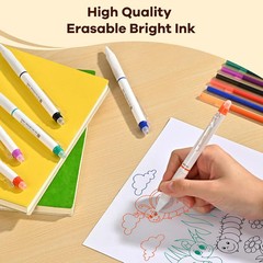 Erasable Gel Pens, 6 Colors Retractable 0.7mm Fine Point Erasable Pens Clicker +