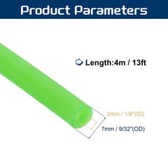 13 Ft(4M) Latex Rubber Tubing, 1/8″(3mm)ID 1/4″(7mm)OD, Fluorescent Green