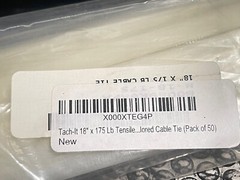 50PCS 18″ Cable Zip Ties Heavy Duty 175Lbs Tensile Strength Nylon Long Wire(3J)