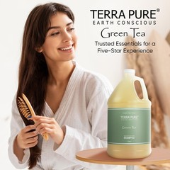 Terra Pure Hotel Shampoo | Four Gallons | 128 Fl Oz (Pack of 4), Green Tea