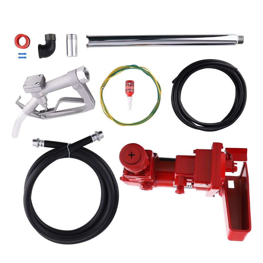 New Fuel Transfer Pump Kit 12V 15GPM with Nozzle Kit Gas Diesel Kerosene