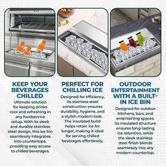 Commercial Stainless Steel Drop-In Ice Bin Chest 18″x12″